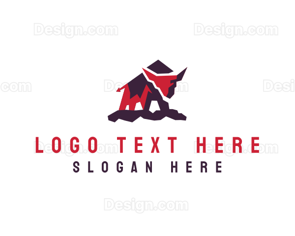 Mountain Bison Animal Logo