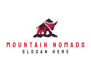 Mountain Bison Animal logo design