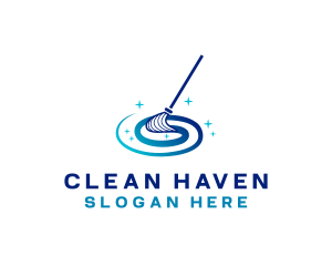 Clean Housekeeping Mop logo design