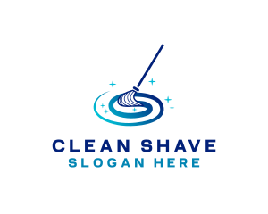 Clean Housekeeping Mop logo design