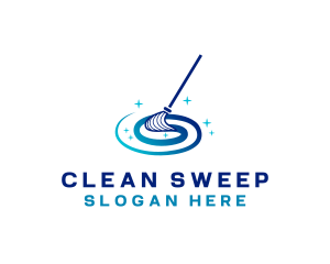 Clean Housekeeping Mop logo design