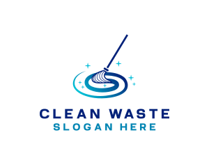 Clean Housekeeping Mop logo design