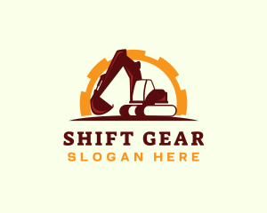 Excavator Gear Backhoe logo design