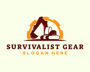 Excavator Gear Backhoe logo design