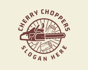 Chainsaw Wood Cutter logo design