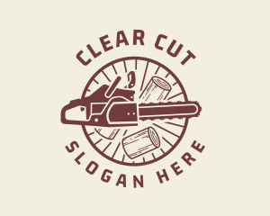 Chainsaw Wood Cutter logo design