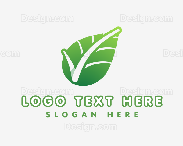 Eco Friendly Leaf Checkmark Logo