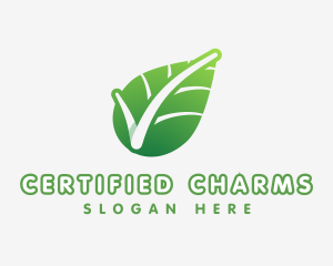 Eco Friendly Leaf Checkmark  logo design