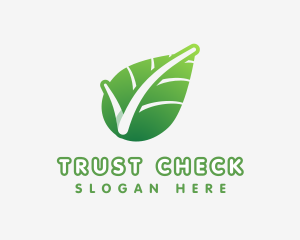 Eco Friendly Leaf Checkmark  logo design