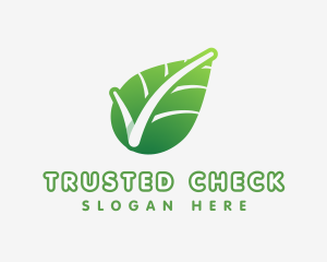 Eco Friendly Leaf Checkmark  logo design