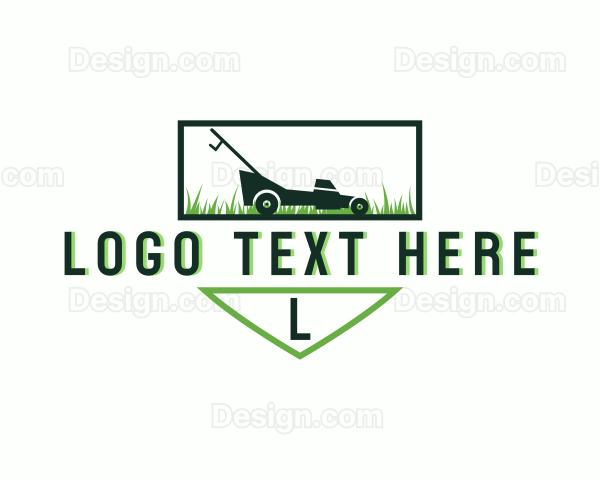 Lawn Mower Landscaping Garden Logo