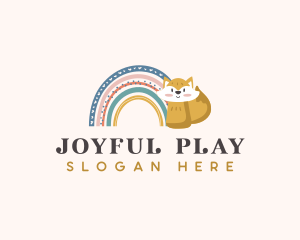 Playful Rainbow Fox logo design