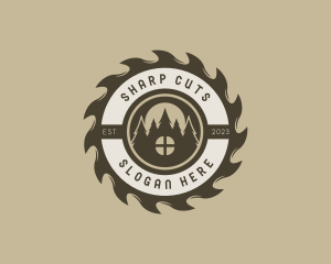 Cabin Sawmill Construction logo design