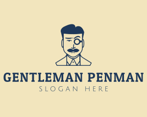 Gentleman Monocle Hipster logo design