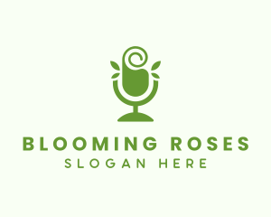 Rose Flower Mic logo design