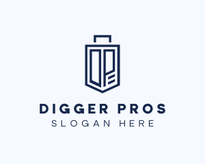 Luggage Suitcase Letter DP logo design