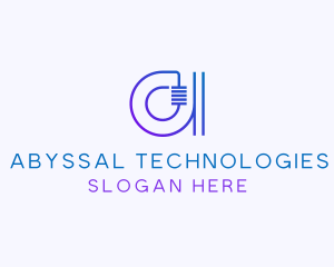 Modern Cyber Technology Letter A logo design