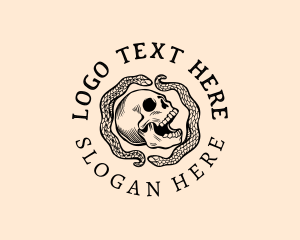 Spooky Serpent Skull  logo