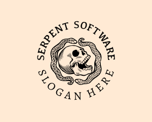 Spooky Serpent Skull  logo design