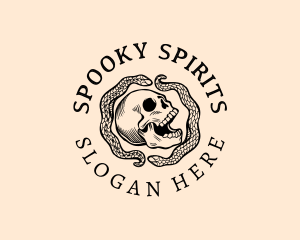 Spooky Serpent Skull  logo design