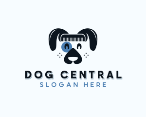 Grooming Dog Comb logo design