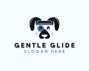 Grooming Dog Comb logo design