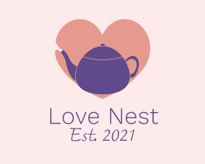 Violet Teapot Love logo design