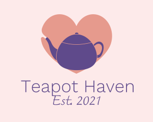 Violet Teapot Love logo design