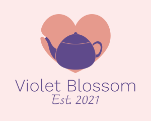 Violet Teapot Love logo design