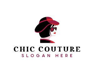 Woman Hat Shades  logo design