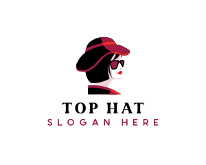 Woman Hat Shades  logo design