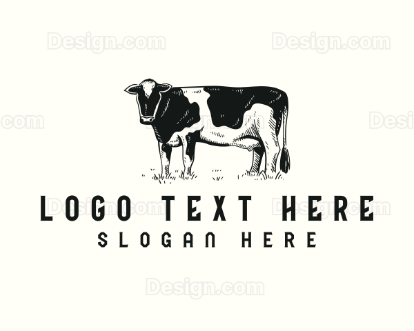 Cow Farm Livestock Logo