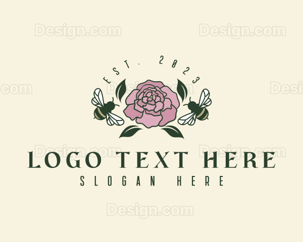 Garden Bee Rose Logo