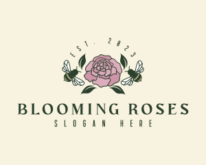 Garden Bee Rose logo design