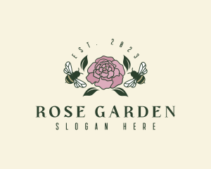 Garden Bee Rose logo design