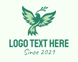 Green Nature Bird Branch logo