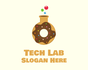 Donut Lab Flask logo design