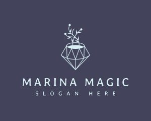 Flower Pot Diamond logo design