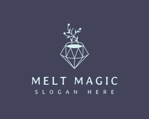 Flower Pot Diamond logo design