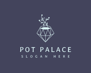 Flower Pot Diamond logo design