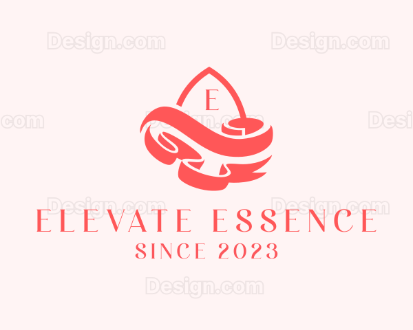 Feminine Curvy Ribbon Cosmetics Logo