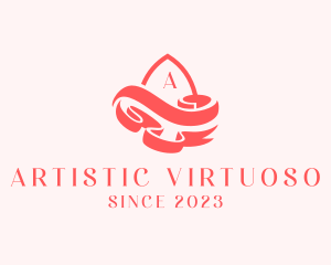 Feminine Curvy Ribbon Cosmetics  logo design