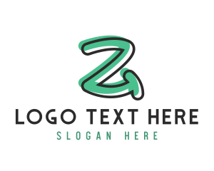 Green Handwritten Letter Z logo