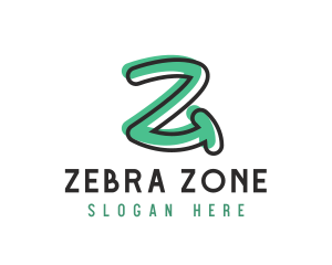 Green Handwritten Letter Z logo design