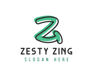 Green Handwritten Letter Z logo design