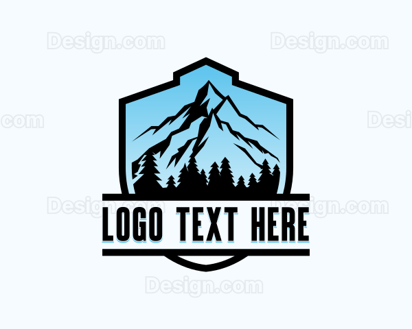 Shield Hiking Mountain Logo