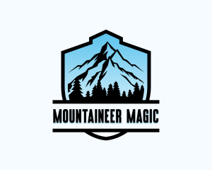 Shield Hiking Mountain logo design