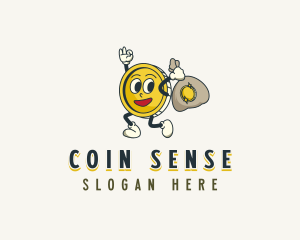 Cartoon Coin Money logo design