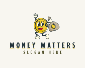 Cartoon Coin Money logo design