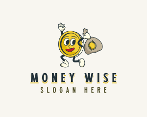 Cartoon Coin Money logo design